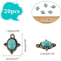 Miniatyrbilde 2 av 5: 30 stk. Legering Turkis Anheng Oval Dråpeformet Syntetisk Turkis Store Anheng Antikk Bronse Retro Anheng for DIY Smykkelaging Halskjede Armbånd