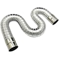 Miniatyrbilde 1 av 5: 1,5 m Røykrør Pipe Skorstein Peisbeslag Eksosrør Bøyelig Fleksibelt Rør Røykforlengerrør