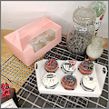 Miniatyrbillede 5 af 5: 10 stk. Heilwiy Cupcake Æsker. 6 Huller Bærbar Cupcake Æske Med Vindue Gave