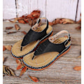 Miniatyrbild 2 av 5: Dam Solid Color Broderade Flip Flop Sandaler Strandtofflor 086 Black EU 43