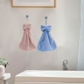 Pikkukuva 5 / 5: 2 kpl Keittiön Korallifleece Rusetti Pyyhe/Imukykyinen Pyyhe/Riippuva Pyyhe/Käsipyyhe, Imukykyinen Pyyhe, Yksi Koko Pink*Blue
