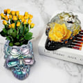 Miniatyrbillede 3 af 5: 3D Kranie Silikoneforme Epoxy Resin Boks Resin Opbevaringsboks Silikoneform Kranieforme Penholder Støbeform Vase Resin Blomsterpotte DIY Boks Resin Mo
