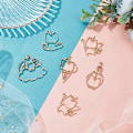Miniatyrbillede 5 af 5: 1 Æske 20 stk. 5 Stilarter Engel Enhjørning Kat Bezel Vedhæng Åben Bagside Bezel Vedhæng Åben Bezel Charms Legering
