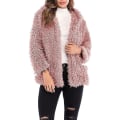 Miniatyrbillede 1 af 5: Dame Hætte Kort Frakke Casual Langærmet Løs Faux Shearling Lynlås Varm Cardigan M C