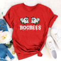Miniatyrbillede 2 af 5: Bumble Bee T-shirt, Boo Bees Sjov Halloween T-shirt Red M