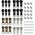 Miniatyrbild 1 av 5: 24 st #5 #7 dragkedjor ersättare dragkedja dragkedja reparationssats innehåller topp- och bottenproppar för kläder väskor plånböcker bagage metall plast nylon C