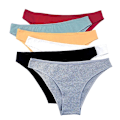 Miniatyrbild 4 av 5: Damunderkläder i bomull stretch eller rayon bikini bekväma trosor mjuka låga midja-6 pack XL