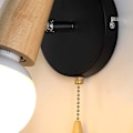 Miniatyrbillede 5 af 5: Nordisk Moderne Design Hjortegevir Form Træ Væglampe Med Træk Kontak E27, sort, uden Pære