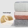 Miniatyrbilde 4 av 5: 2 stk. Vaffelvevd Mikrofiber Håndkle - Luksuriøst Mykt, Hurtigtørkende Håndkle Badehåndkle, Blå Gray