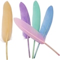 Miniatyrbillede 4 af 5: Naturlige gåsefjer 100 stk. 10-15 cm Lyse farver Serie Naturlige gåsefjer til DIY håndværk Bryllup Hjemmefest Dekoration