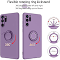 Miniatyrbild 5 av 5: Bebetter DUEDUE Huawei P30 Pro Skal - Flytande Silikon Slimmad Fodral med Ringhållare Ställ, Bilfäste Funktion, Stötsäkert Fullständigt Skyddande Skal Sakura Purple