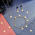 Miniatyrbillede 5 af 5: 50 stk. gyldne hjerte charms, allergivenlige charms, rustfrit stål vedhæng 1,2 mm hul, blankt fladt metal vedhæng til gør-det-selv smykkefremstilling 9,5 mm