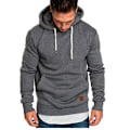 Miniatyrbild 1 av 5: Herrar Hoodies Pullover Sweatshirt Casual Jumpers Långärmad Toppar Solid Color Design XL Dark Grey