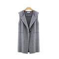 Miniatyrbillede 1 af 5: Dame Ærmeløs Vest Casual Cardigan Toppe Lang Ensfarvet Frakke XL A