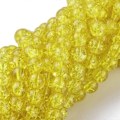 Pikkukuva 1 / 4: 1 Säie Keltainen Halkeileva Lasi Pyöreät Helmet Säikeet 8mm Reikä: 1.3~1.6mm noin 100kpl/säie 31.4 tuumaa