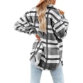 Pikkukuva 3 / 4: Naisten rento ruudullinen pitkähihainen paita, Flanelli Shacket -paidat takit Black XL