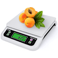 Miniatyrbilde 1 av 4: Elektronisk kjøkkenvekt 30kg / 1g. Matvekt Digital Matlaging Hjemmelaging Fruktveiing Multifunksjonsvekt (farge: Hvit. Størrelse: 30kg-1g)