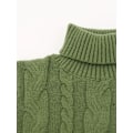 Miniatyrbillede 5 af 5: Twist Mønster Rullekrave Pullover Sweater, Casual Langærmet Sweater Til Efterår & Vinter, Dametøj 2XL