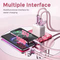 Miniatyrbilde 4 av 5: AHASTYLE XC04 1m PD 27W Datakabel USB-A/Type-C til Type-C/IP Ladekabel - Grønn Pink