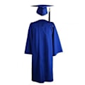 Miniatyrbillede 1 af 5: 2021 Voksen Graduation Gown Langærmet Universitets Akademisk Kjole Lynlås Lukning Plus Size Graduation Gown Robe Mortarboard-hat A Royal Blue M