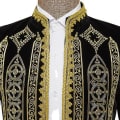 Miniatyrbild 3 av 5: Sammetskavaj för män, Slim Fit broderad kavaj kostymjacka XL