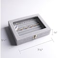 Miniatyrbild 3 av 5: Ringar/örhänge Organizer Fack Med Genomskinligt Lock, 7 Fack Sammetslåda Insats Smycken Förvaringslåda Med Transparent Lock Smycken Display Case Store Showcase