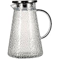 Miniatyrbillede 3 af 5: 1,9 Liter Diamantmønstret Glaskande Med Låg Og Hældetud - Varmebestandig Vandkande Til Varmt/koldt Vand, Iste Og Juice Drikkevarer