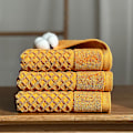 Miniatyrbild 5 av 5: 100% bomulls handdukar i ringblomma, 3 mjuka handdukar för badrum, mycket absorberande (set om 3) Sweet orange