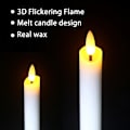 Miniatyrbillede 2 af 5: Flammeløse hvide kegleformede stearinlys med flimrende effekt, timer og 10-tasters fjernbetjening, batteridrevet LDE varm 3D væge lys til vindue gul