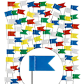Miniatyrbilde 3 av 5: 100 Markeringsflagg i en XXL-pakke; Flaggpinner i 5 farger for oppslagstavler, kart og verdenskart (1 X 100 stykker)