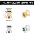 Miniatyrbilde 2 av 5: 32 stk. 2 farger 8 mm søyle Europeiske perler 304 Rustfritt stål Løse perler 4 mm Store hullperler Søyleperler for DIY Armbånd Halskjeder