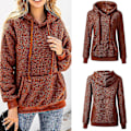 Miniatyrbillede 3 af 5: Dame Plys Sweater Frakke Snøre Hætte Sweater Lange Ærmer Casual Toppe Ny L C