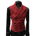 Miniatyrbild 1 av 5: Herr Victorian Suit Väst, Steampunk Gotisk Väst Red M