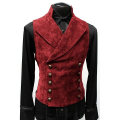 Miniatyrbillede 1 af 5: Herre Victorian Suit Vest, Steampunk Gotisk Vest Red M