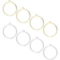 Miniatyrbillede 1 af 5: 8 stk. 2 farver 304 rustfrit stål åben bagside bezel vedhæng Ring Cirkelform Charms Manuel polering Hul ramme vedhæng til DIY Resin Pressed Flowe