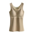 Miniatyrbillede 1 af 5: Indre Fleece Termovest Bedste Termoundertøj Til Piger Ærmeløse Intime Toppe 2XL Khaki