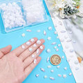 Miniatyrbillede 3 af 5: 400 stk. Hvide Perle Cabochons 5 Stilarter Akryl Halve Perleperler AB Cremefarvet Hvide Håndværksperler Uigennemsigtige Flatback Perler