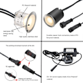 Pikkukuva 4 / 5: 16 Ulkokäyttöön Tarkoitettujen Upotettavien LED-spottien Sarja, IP67 Vedenpitävä, 32mm (EU-pistokkeella) (16 Lämmin Valkoista LEDiä 2800k)