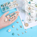 Miniatyrbild 3 av 5: 1 Ask 170 st Sköldpadds Pärlor Boho Stil Sötvattenspärlor Bulk Blå Vit Syntetisk Turkos Havssköldpaddor Pärlor Charms Hawaii Skal Pärla Rund Lös Distans B