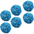 Miniatyrbillede 1 af 2: 6 stk. Flet Takraw Dekorationskugler Vase Fyldte Hule Kugler Light Blue