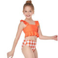 Miniatyrbillede 3 af 5: Pigebadedragt Lille Flæse Sommer Strand Delt Badedragt Bikini orange 152