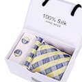 Pikkukuva 1 / 2: Miesten solmio lahjapakkaus 5-osainen puku solmioryhmä bisnes muodollinen hääsolmio B52