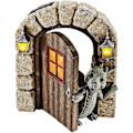 Miniatyrbild 5 av 5: Trädgårdstomte prydnader harts drake staty skulptur miniatyrhus utomhus dekoration