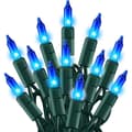 Jul Mini String Lights, 50 Led Light Up Fairy Lights Med Ul Certifierad Blue