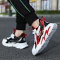 Miniatyrbillede 5 af 5: Børnesneakers Skridsikre Åndbare Sportsløbesko Fr2023 BlackRed EU 34