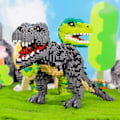 Miniatyrbillede 3 af 4: Tyrannosaurus Rex 1530 Dele Mikro Dinosaur Byggeklodser Sæt, DIY Mini Klods Legetøjssæt