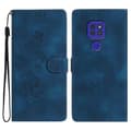 Blommig Läderfodral För Motorola Moto G9 / G9 Play / E7 Plus Blue
