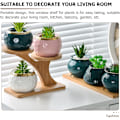 Miniatyrbild 4 av 5: blomkruka cupcake dessert stativ växttrappa trä växtställ blomkruksställ blommor växthållare inomhus utomhus balkong växthylla