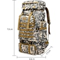 Miniatyrbillede 3 af 5: Højkapacitets 80L Udendørs Camouflage Tartical Vandrerygsække Vandtætte Militærtasker Til Mænd Rejser Camping Jagt Trekking Klatrerygsæk (
