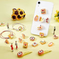 Miniatyrbillede 5 af 5: 60 stk. 12 Stilarter Brød Cabochon Resin Brød Charms Smil Charm Bulk Toast Kage Cookie Mad Cabochons